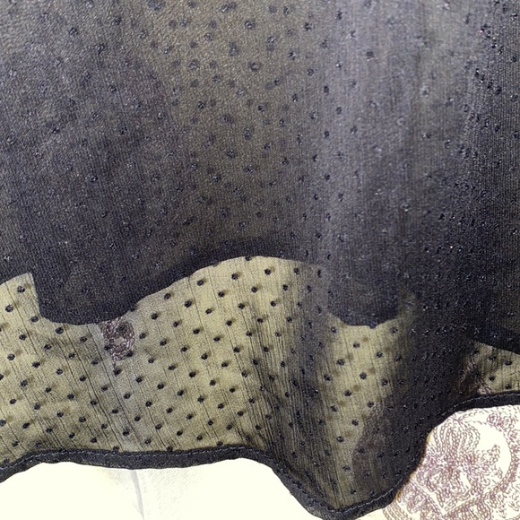 CHLOE K BLACK POLKA- DOT LACE SCOOP NECK TANK TOP SZ XS - Picture 5 of 7